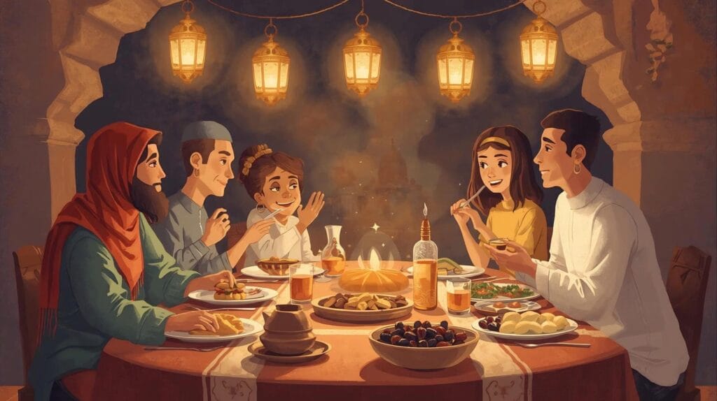 Family dinner during Ramadan